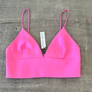Alice + Olivia by Stacey Bendet Hot Pink Faux Leather Bralette Top – NWT